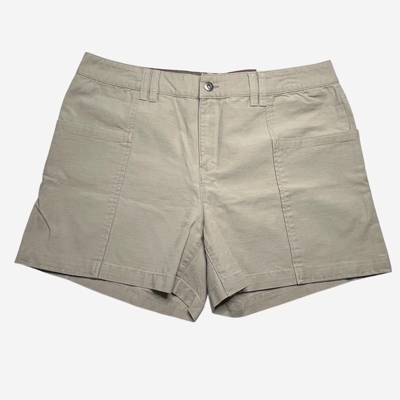 Tommy Hilfiger Pants - Tommy Hilfiger Womens 14 Khaki Tan Cotton Canvas Shorts Large Front Pockets